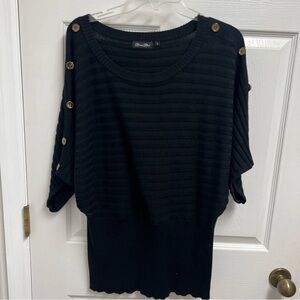 Brittany Black Charcoal Ribbed Sweater